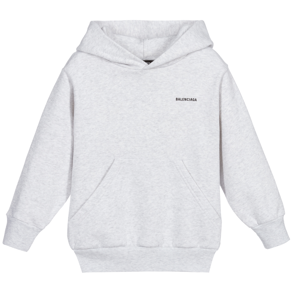 Balenciaga - Grey Logo Hooded Top | Childrensalon
