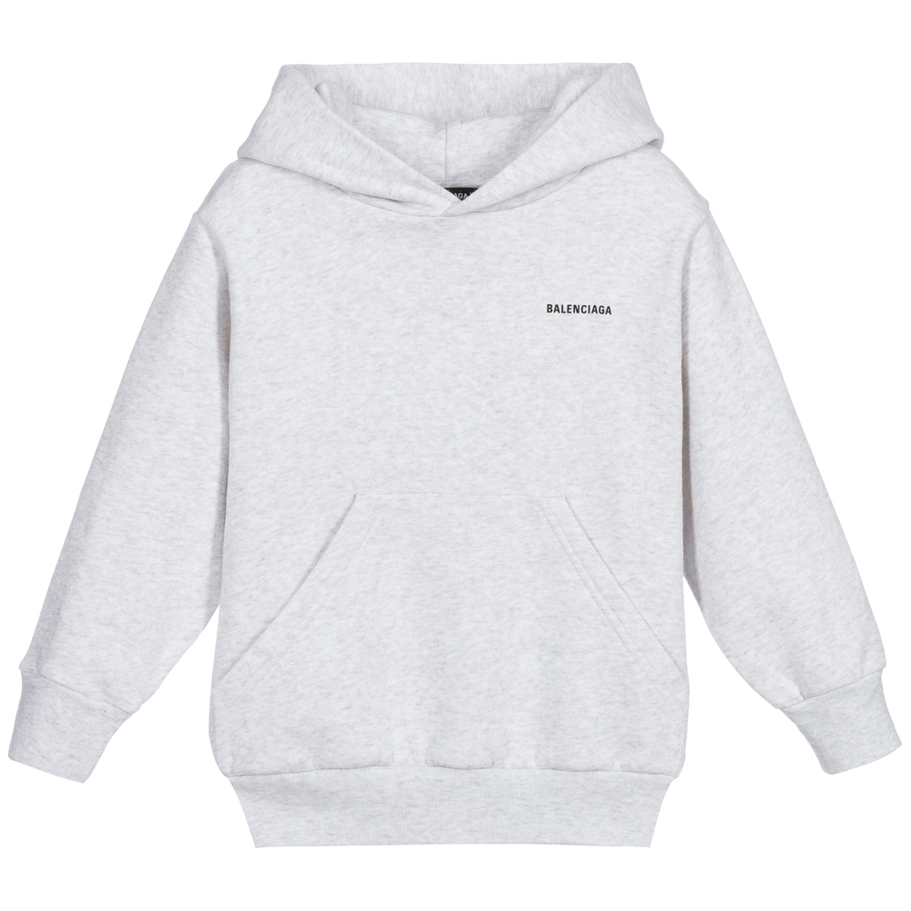 Balenciaga - Logo-Kapuzenpulli in Grau | Childrensalon