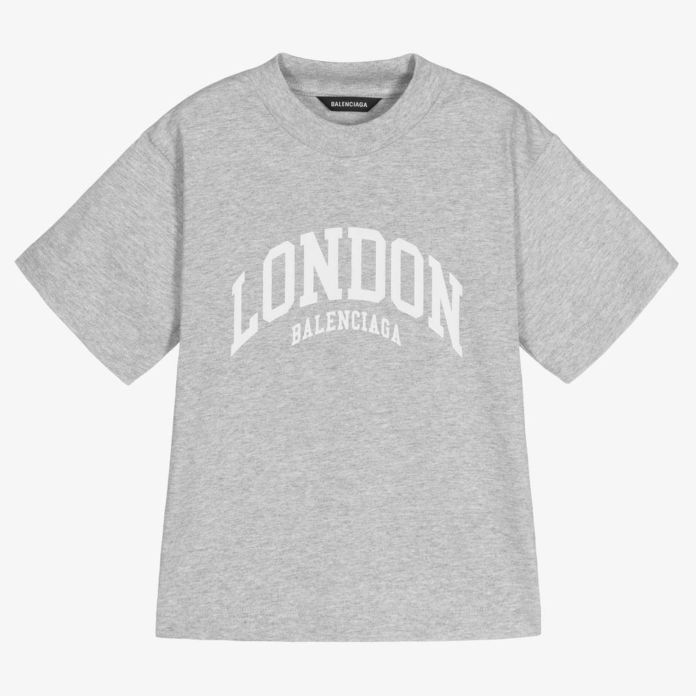Balenciaga - Graues London Baumwoll-T-Shirt | Childrensalon