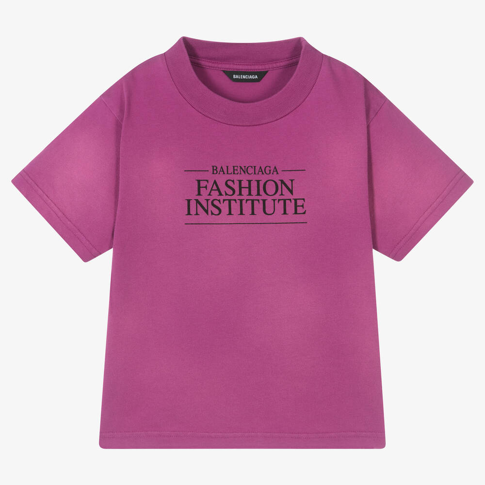 Balenciaga - Розовая хлопковая футболка | Childrensalon