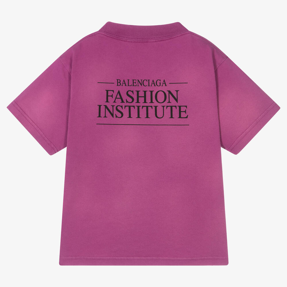 Balenciaga Pink Cotton Logo T Shirt