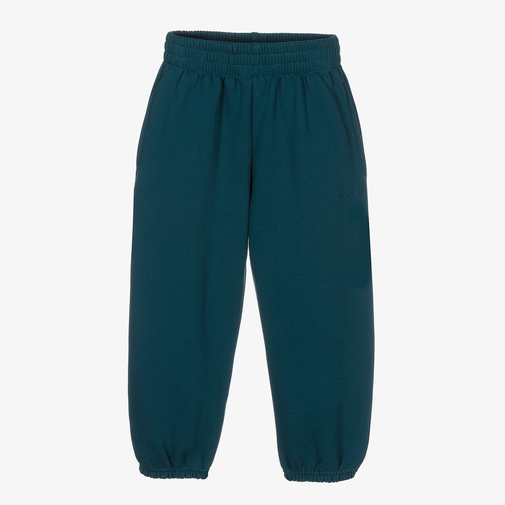 Balenciaga-Teal Blue Logo Joggers | Childrensalon Outlet