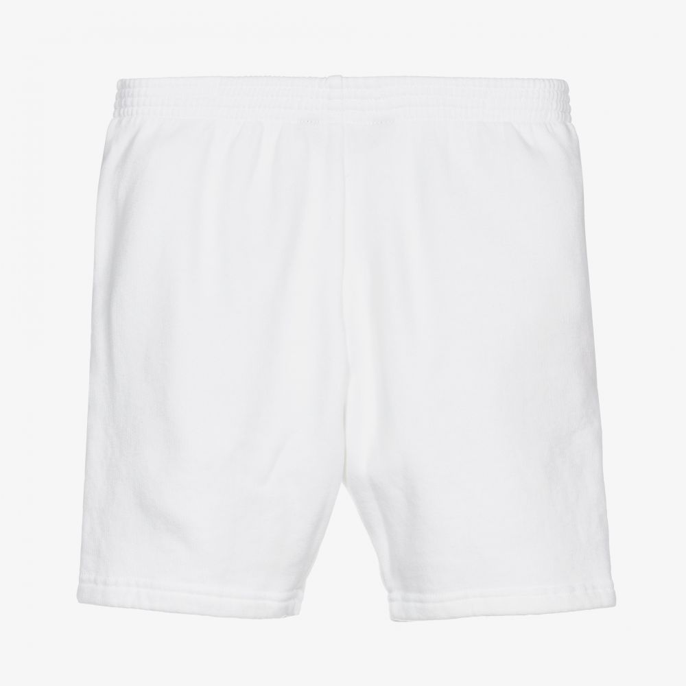 Balenciaga-White Cotton Logo Shorts | Childrensalon Outlet