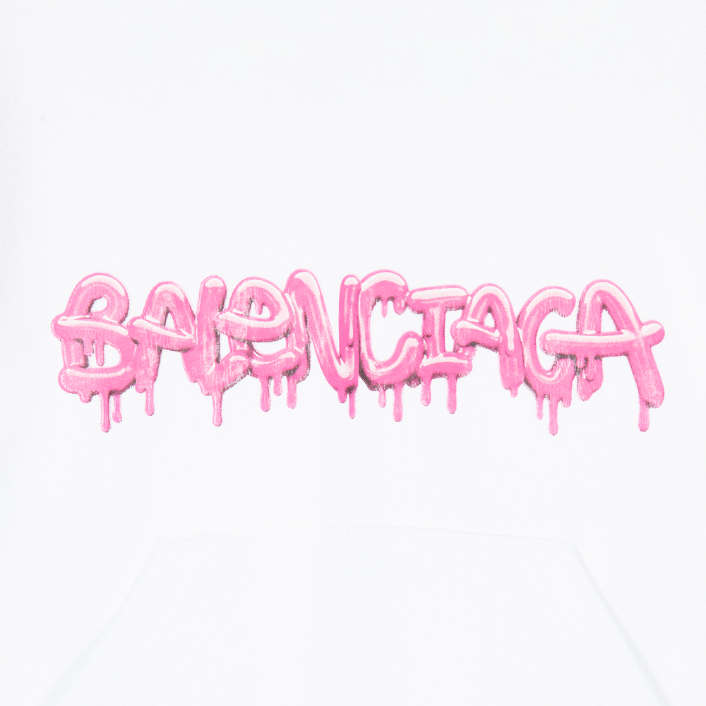 Balenciaga White Slime Logo Hoodie