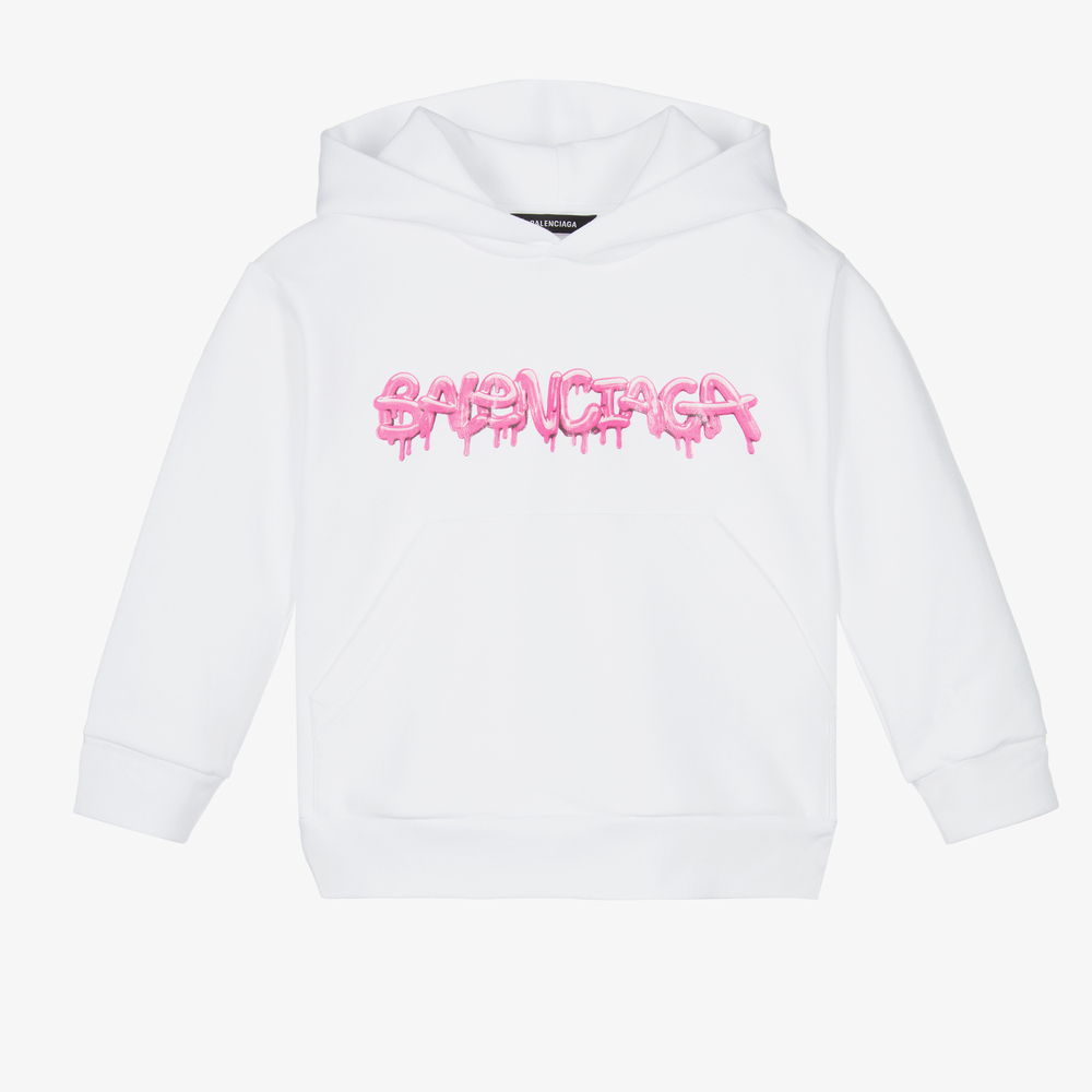 Balenciaga - Sweat à capuche blanc slime | Childrensalon