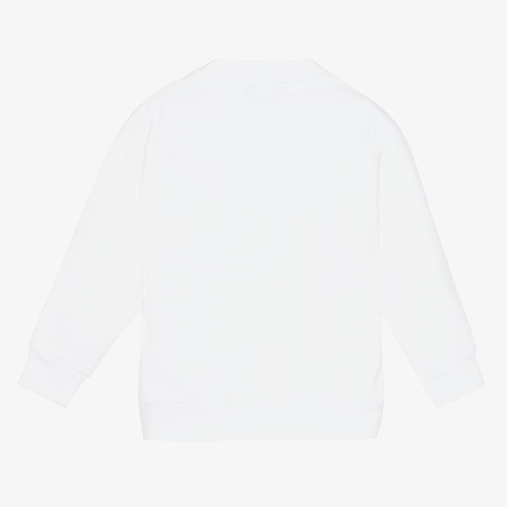 Balenciaga-سويتشيرت قطن جيرسي لون أبيض | Childrensalon Outlet