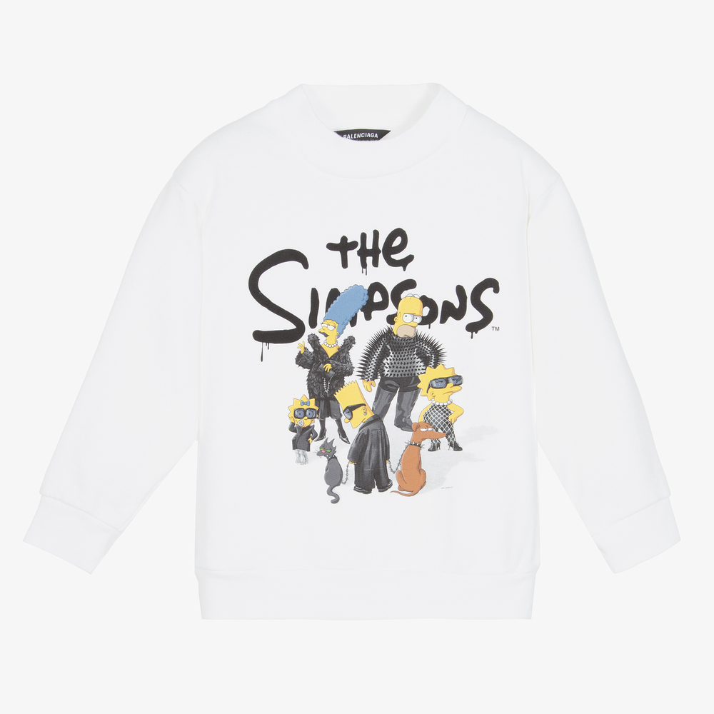 Balenciaga - Sweat blanc The Simpsons | Childrensalon