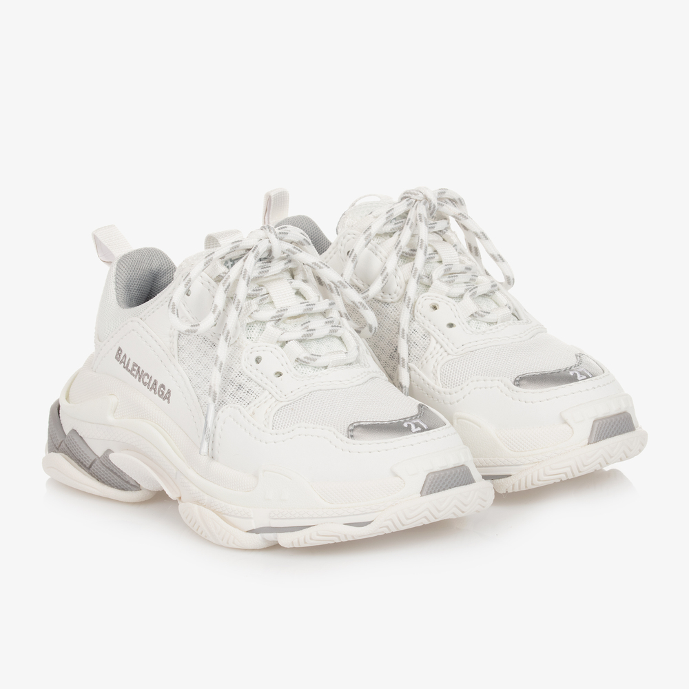 Balenciaga - White Triple S Trainers | Childrensalon