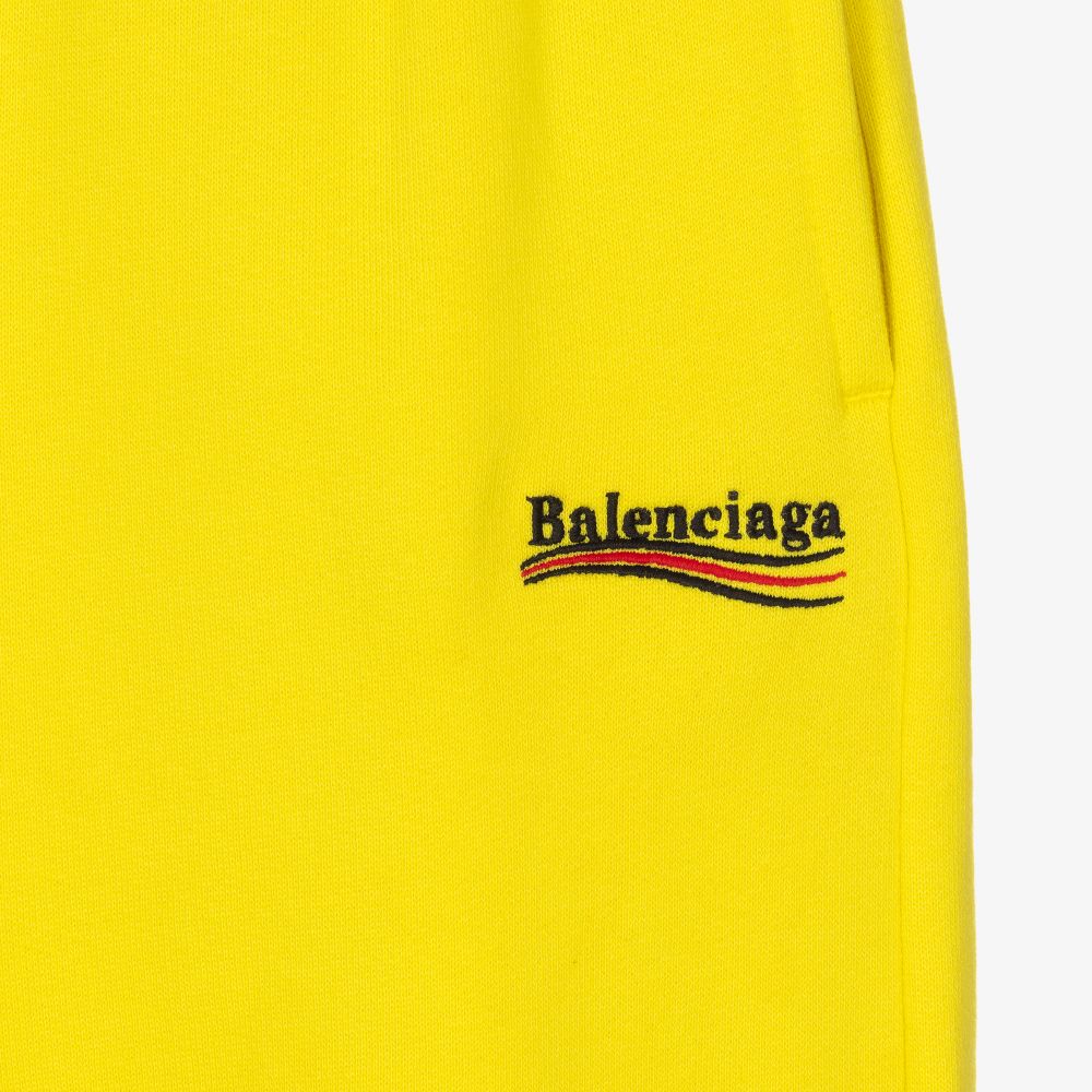 Balenciaga - Yellow Logo Cotton Joggers | Childrensalon Outlet