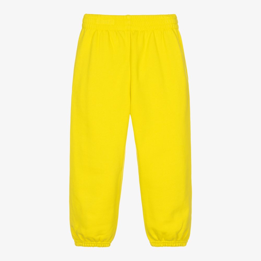 Balenciaga Yellow Logo Cotton Joggers Childrensalon Outlet