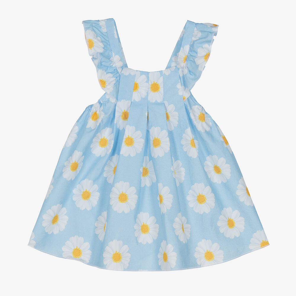 Balloon Chic - طقم فستان قطن بوبلين لون أزرق للمولودات | Childrensalon