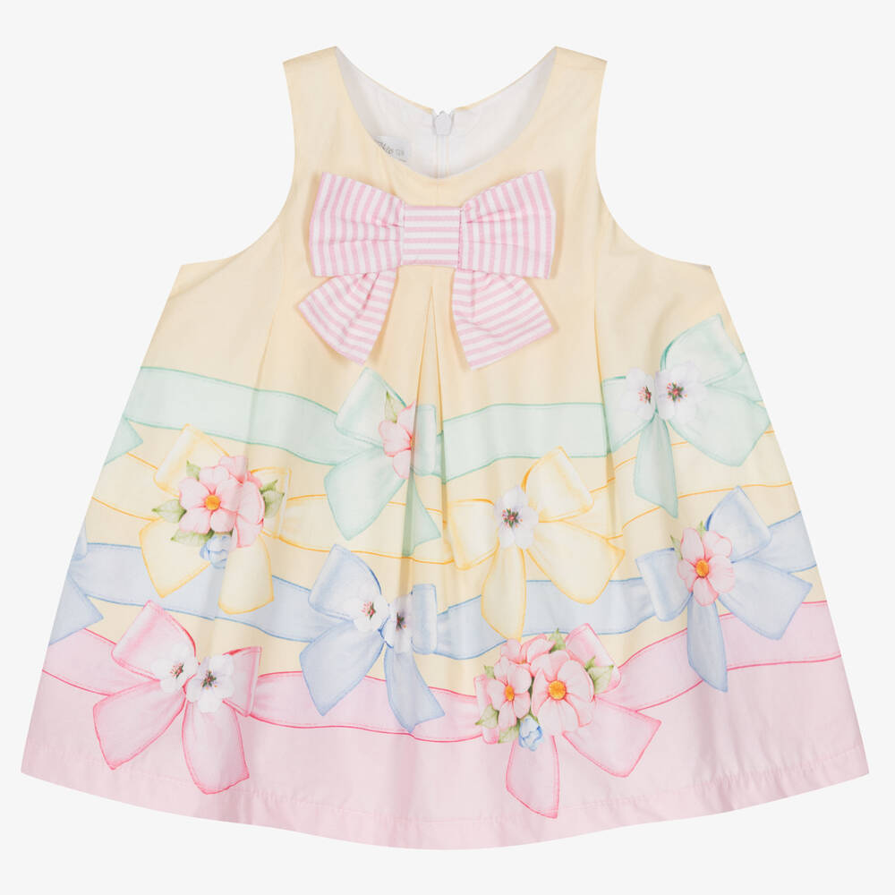 Balloon Chic - Baby Girls Yellow & Pink Cotton Dress | Childrensalon