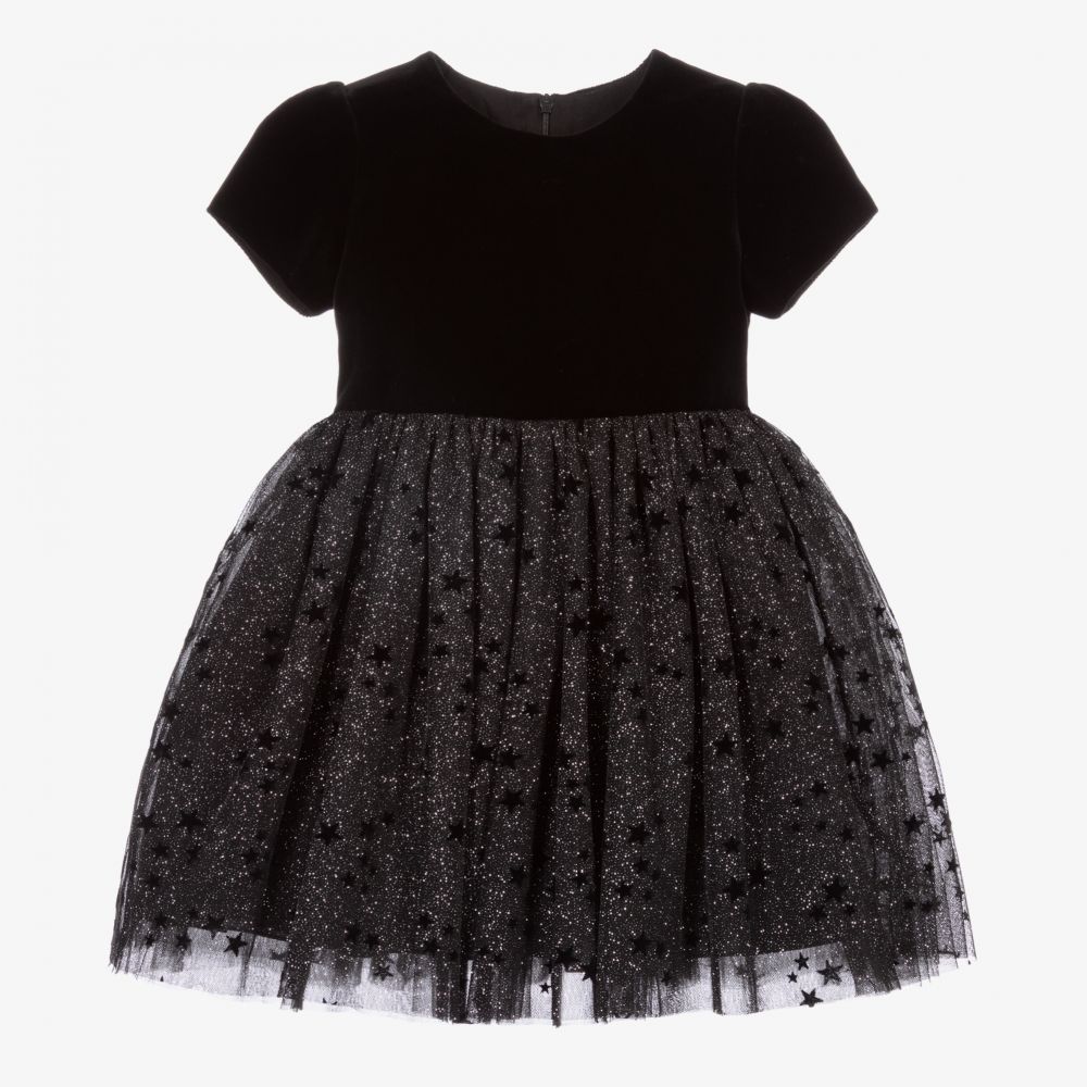 Balloon Chic-Black Velvet & Tulle Dress | Childrensalon Outlet