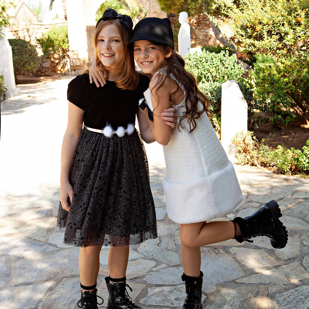 Balloon Chic - Black Velvet & Tulle Dress | Childrensalon Outlet
