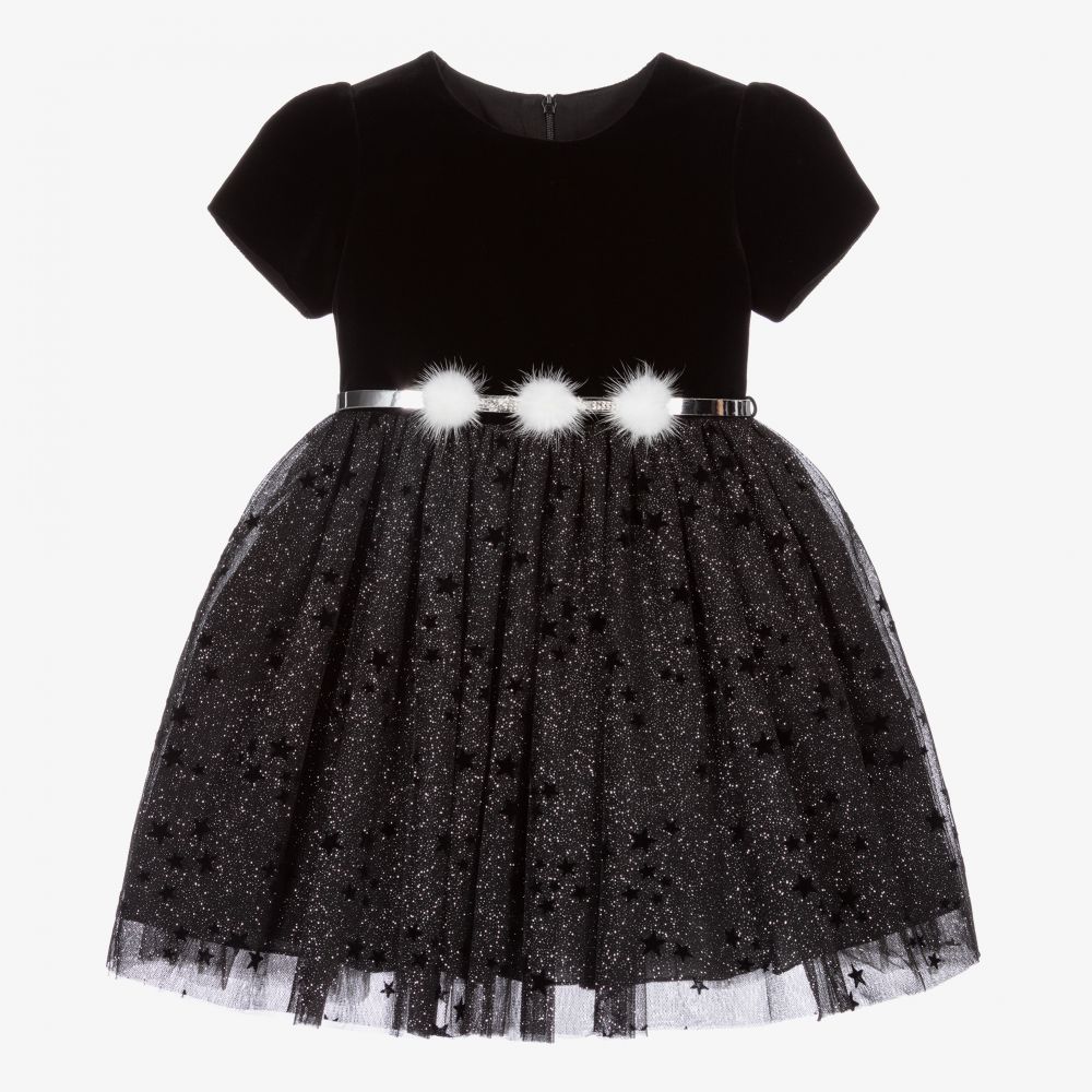 Balloon Chic - Черное вельветовое платье с юбкой из тюля | Childrensalon