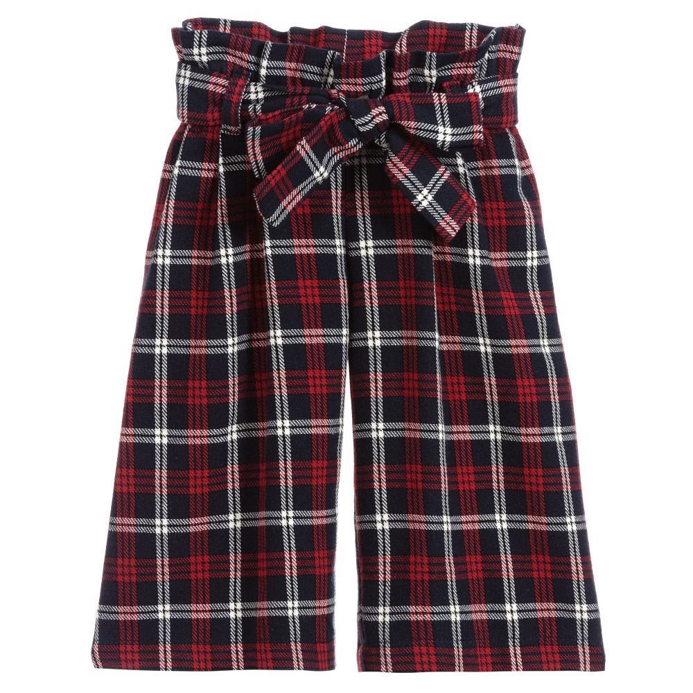 Jupe culotte tartan bleue et rouge