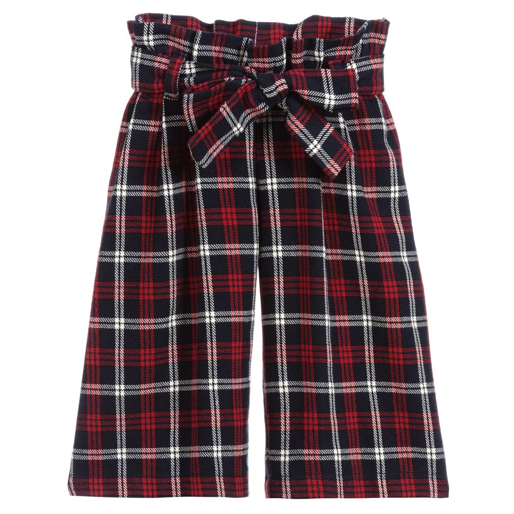 Balloon Chic - Jupe-culotte tartan bleue et rouge | Childrensalon