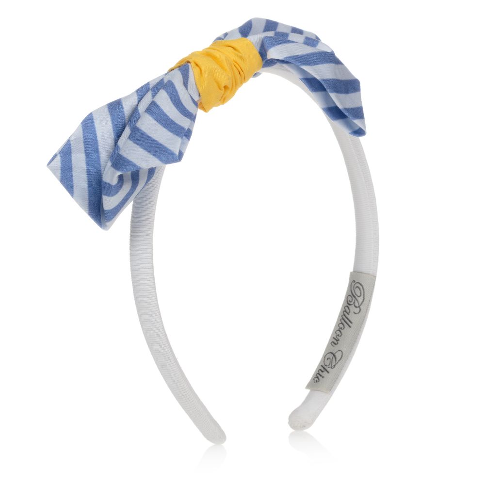 Balloon Chic - Blue & White Bow Hairband | Childrensalon