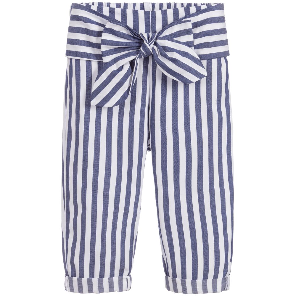 Balloon Chic - Blue & White Striped Trousers | Childrensalon