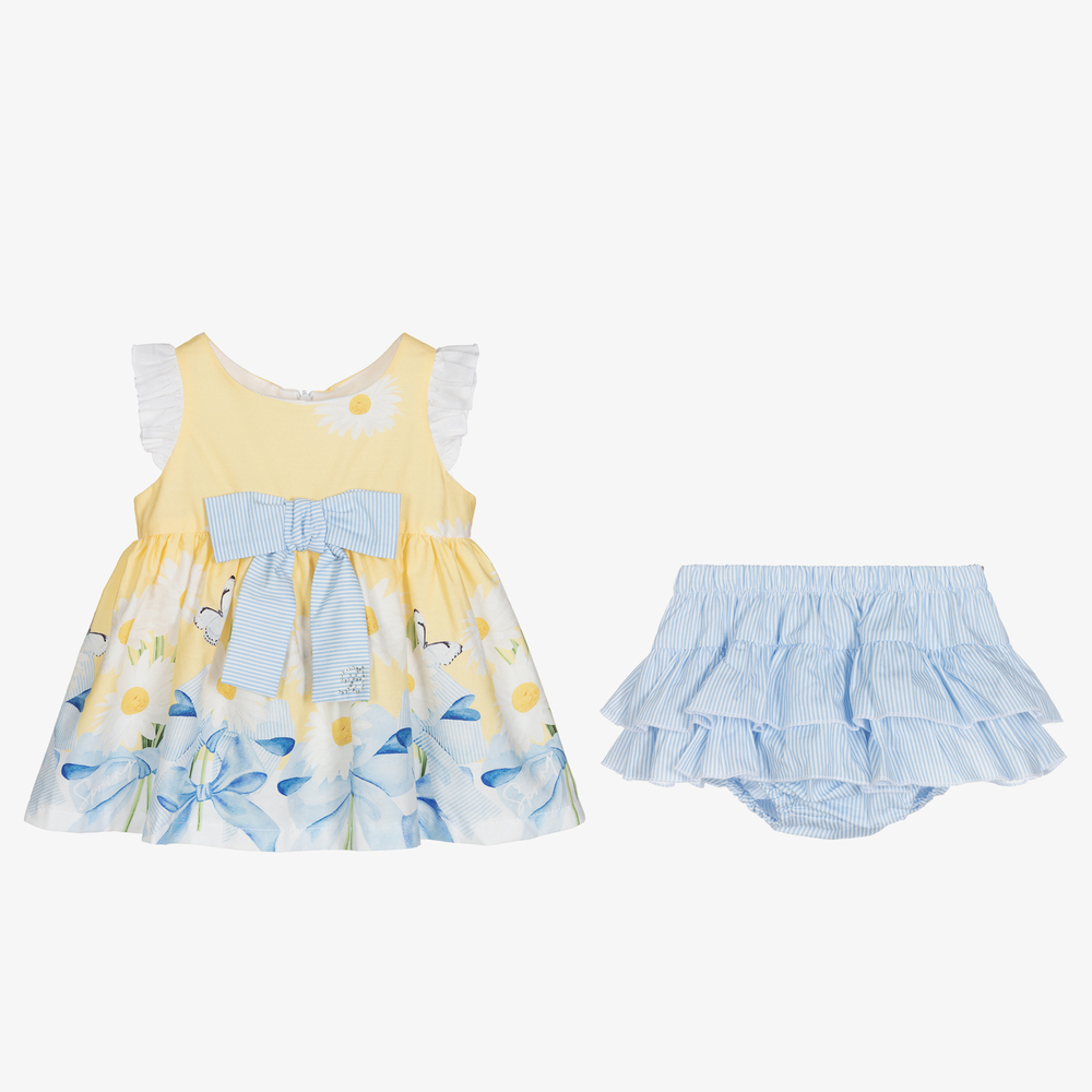 Balloon Chic-Blue & Yellow Baby Dress Set | Childrensalon Outlet