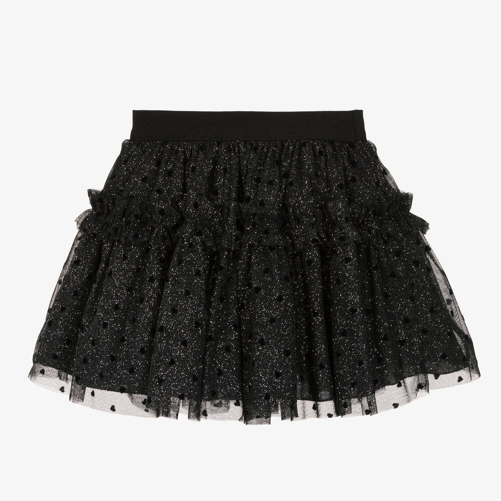 Balloon Chic - Girls Black Sparkly Tulle Skirt | Childrensalon