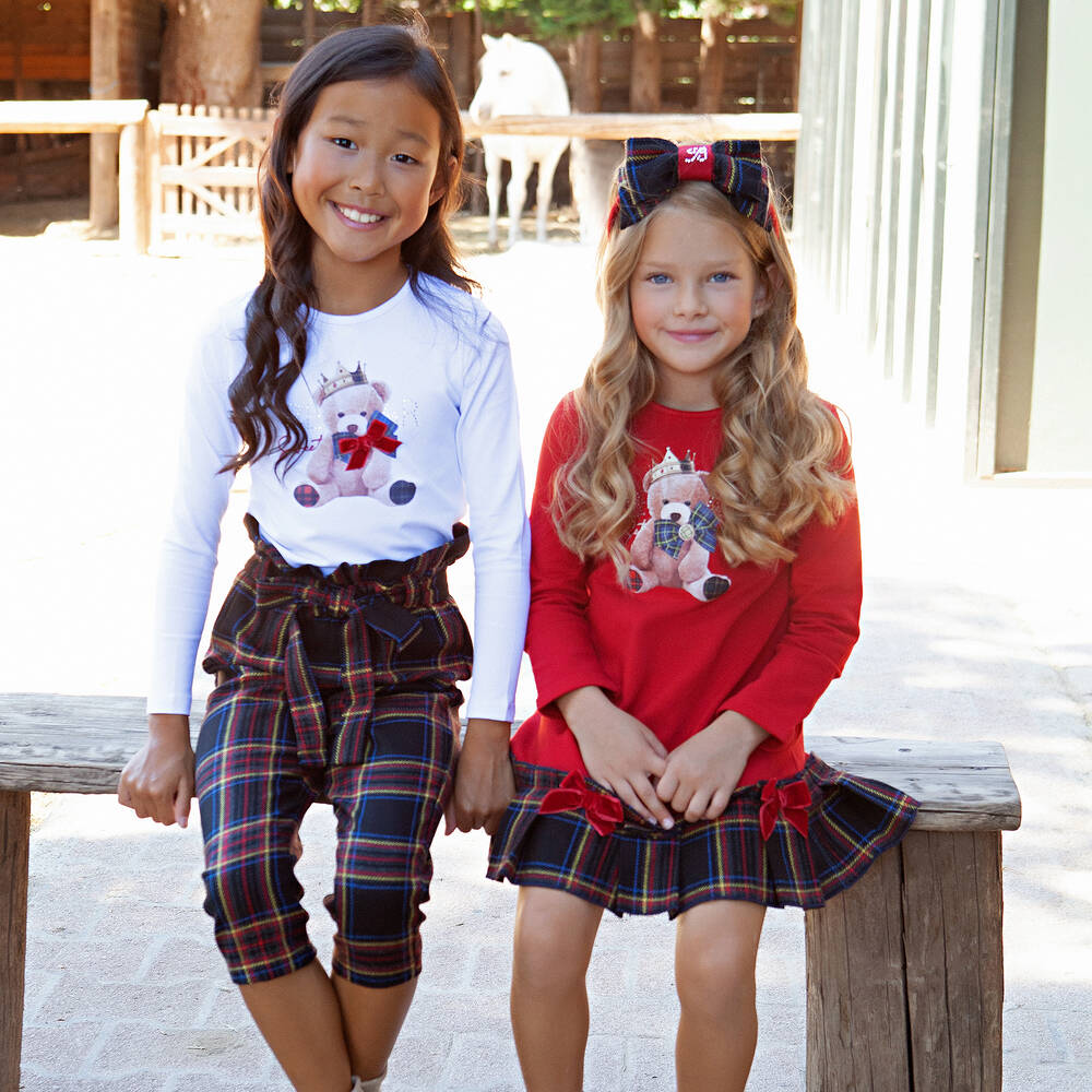Balloon Chic Girls Black Tartan Trousers Childrensalon Outlet