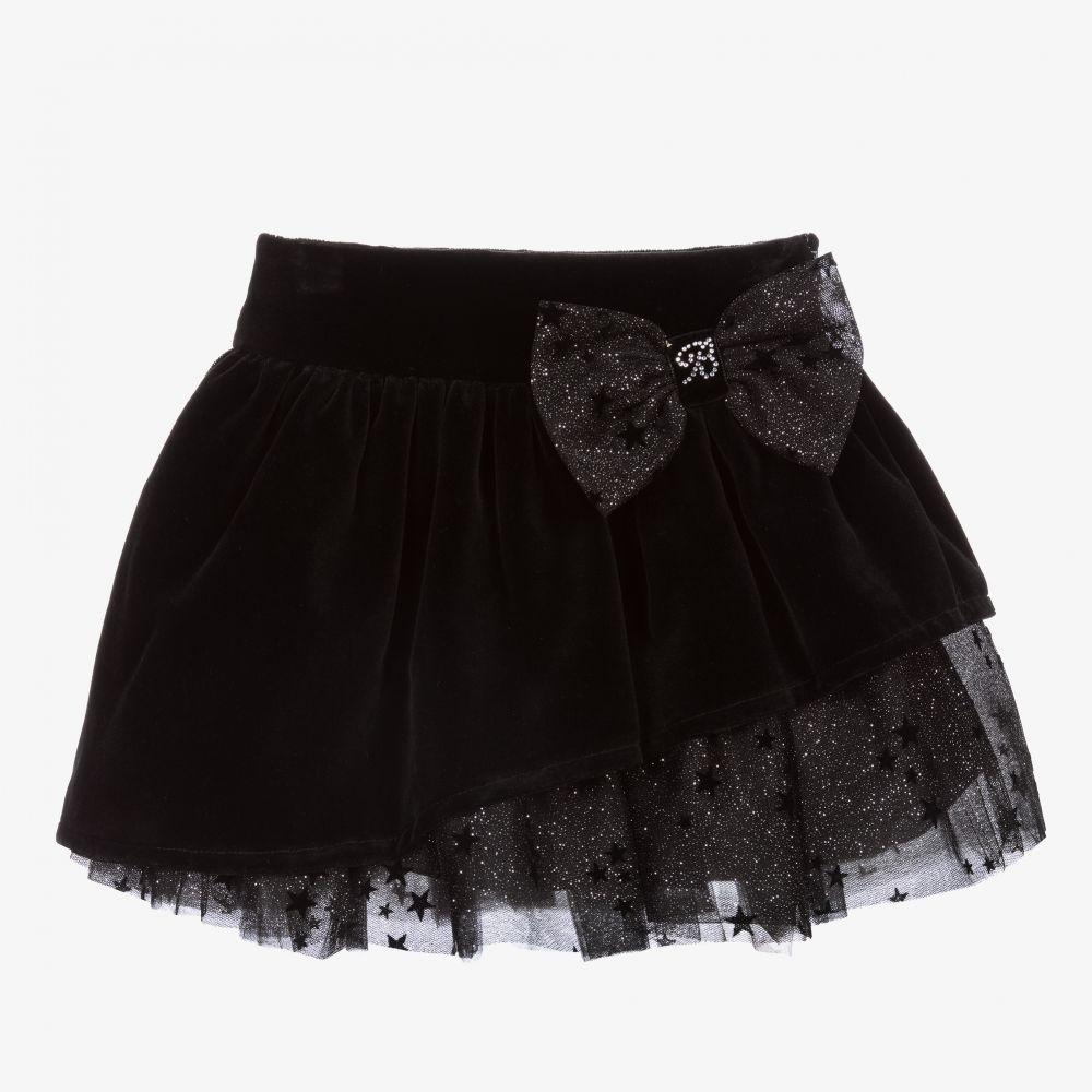 Balloon Chic - Girls Black Velvet Skirt | Childrensalon