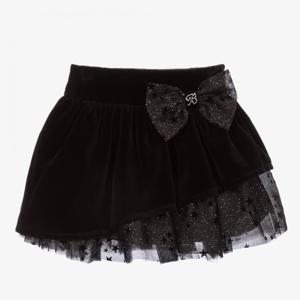 Balloon Chic-Girls Black Velvet Skirt | Childrensalon Outlet