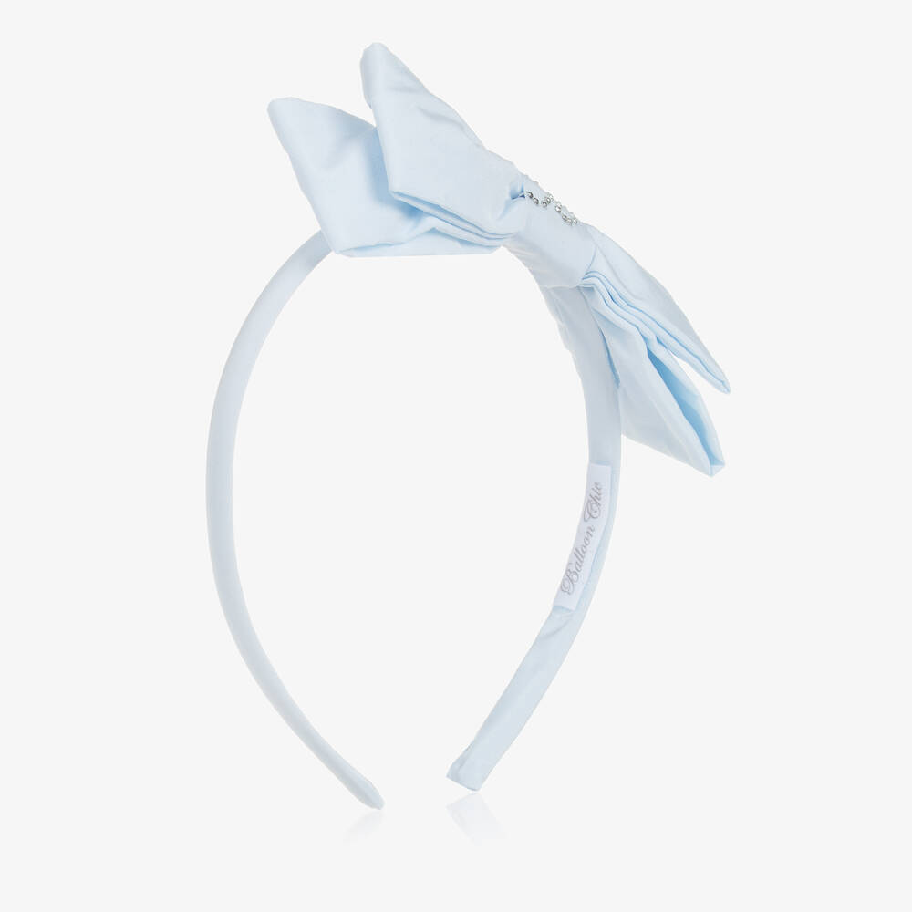 Balloon Chic-Girls Blue Bow Cotton Hairband | Childrensalon Outlet