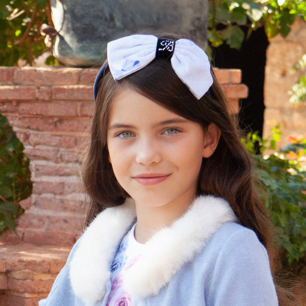 Balloon Chic-Girls Blue Bow Hairband | Childrensalon Outlet