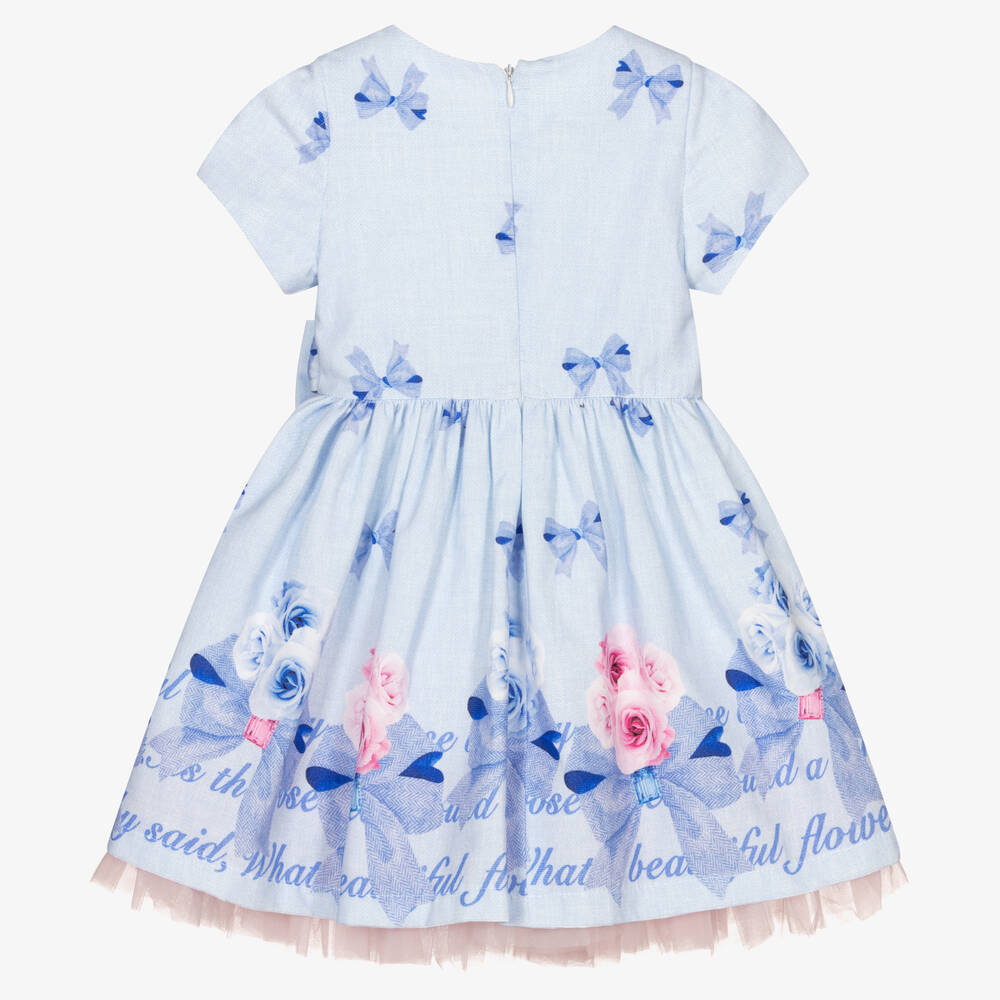 Balloon Chic-Girls Blue Cotton Dress | Childrensalon Outlet