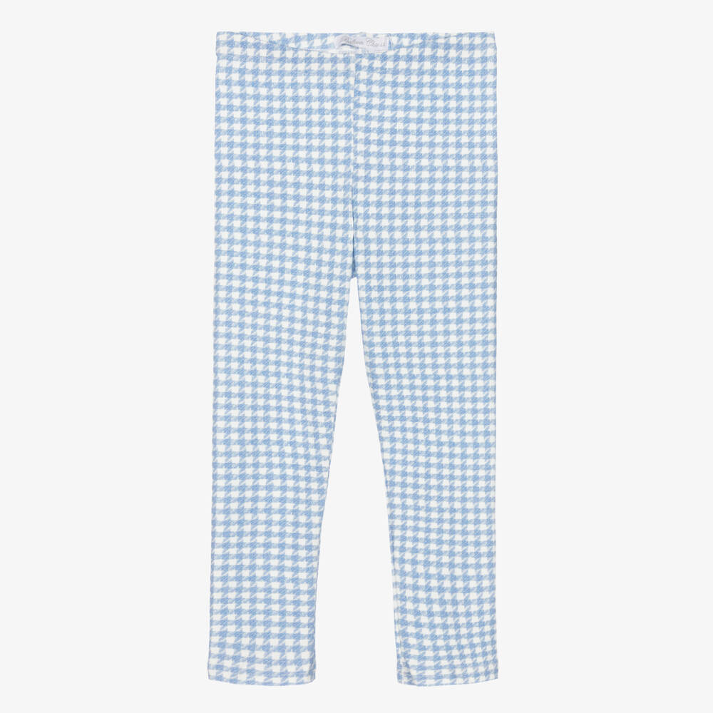 Balloon Chic-Girls Blue Cotton Houndstooth Leggings | Childrensalon Outlet