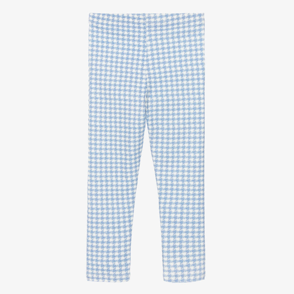 Balloon Chic-Girls Blue Cotton Houndstooth Leggings | Childrensalon Outlet