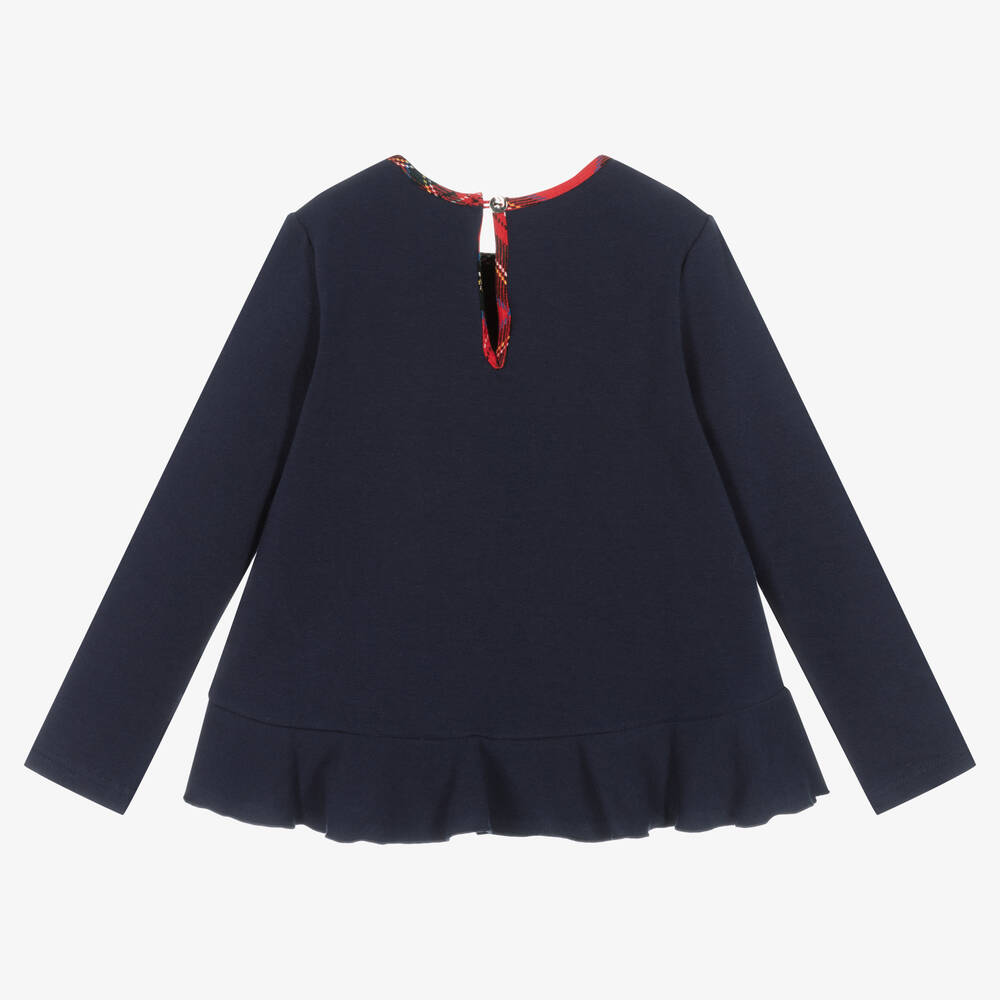 Balloon Chic-Girls Blue Cotton Jersey Top | Childrensalon Outlet