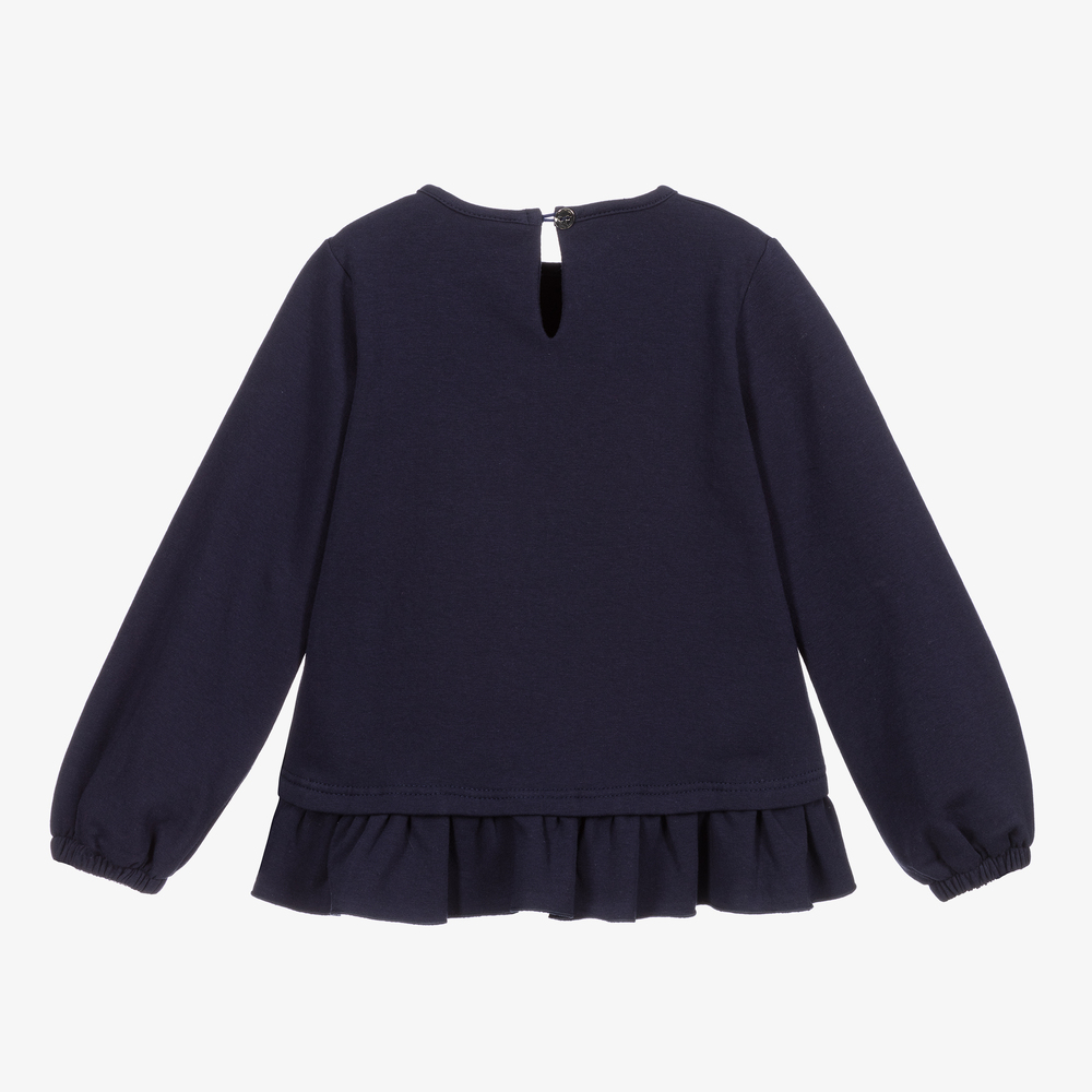 Balloon Chic-سويتشيرت قطن جيرسي لون كحلي للبنات | Childrensalon Outlet