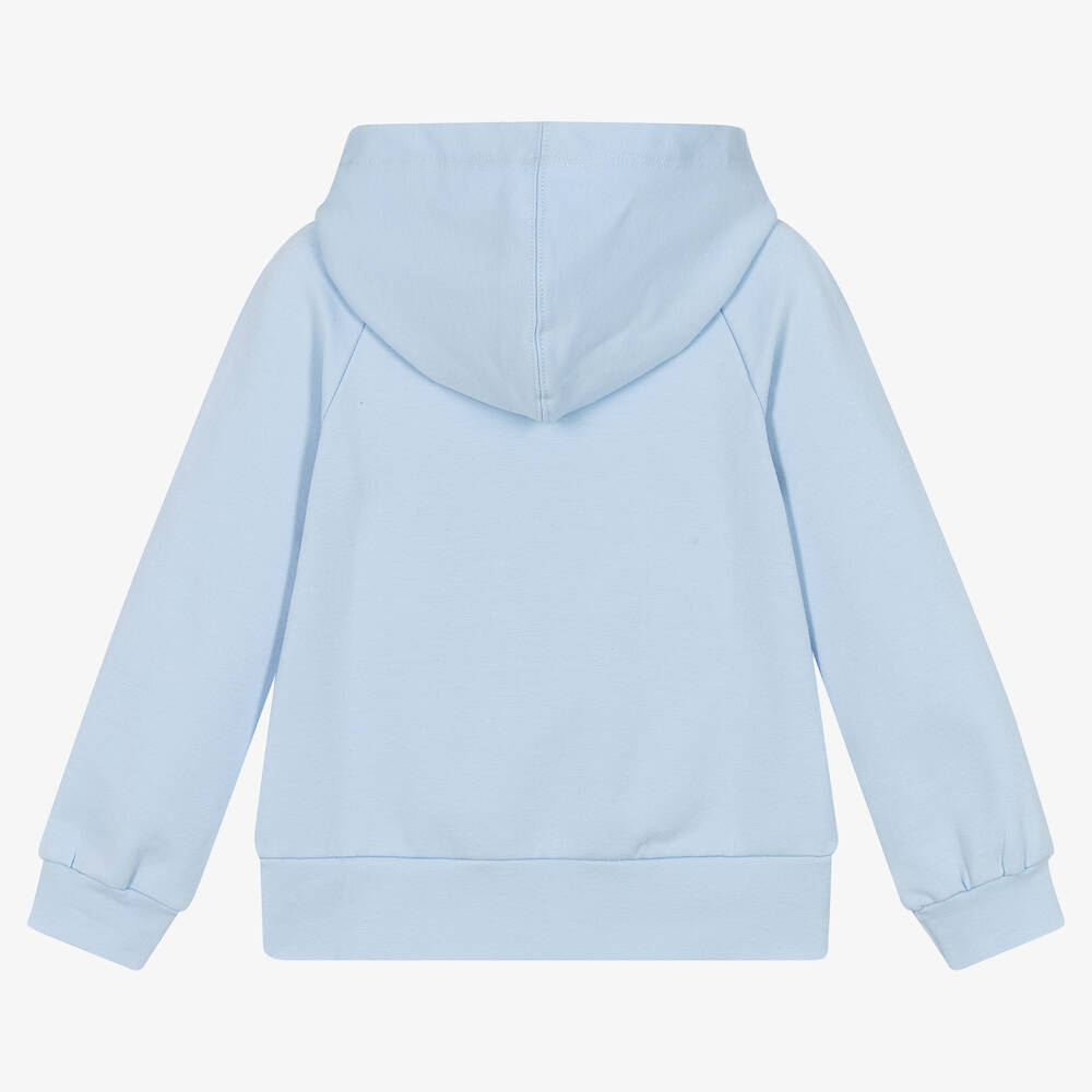 Balloon Chic-Girls Blue Cotton Zip-Up Hoodie | Childrensalon Outlet