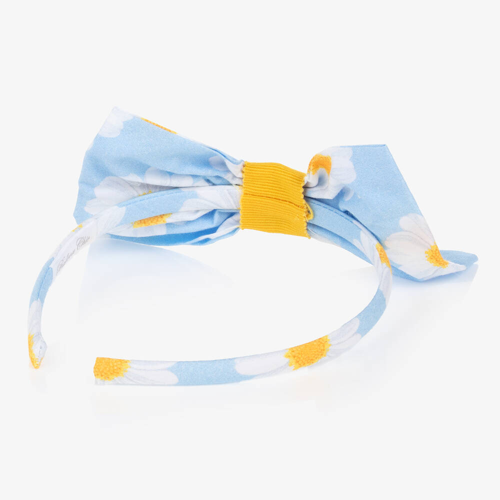 Balloon Chic-Girls Blue Daisy Print Hairband | Childrensalon Outlet