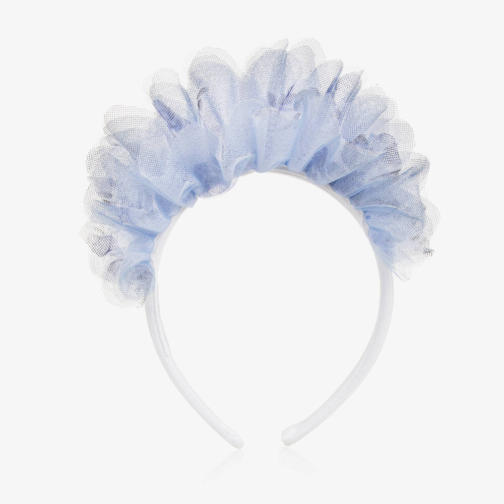 Balloon Chic-Girls Blue Floral Tulle Hairband | Childrensalon Outlet