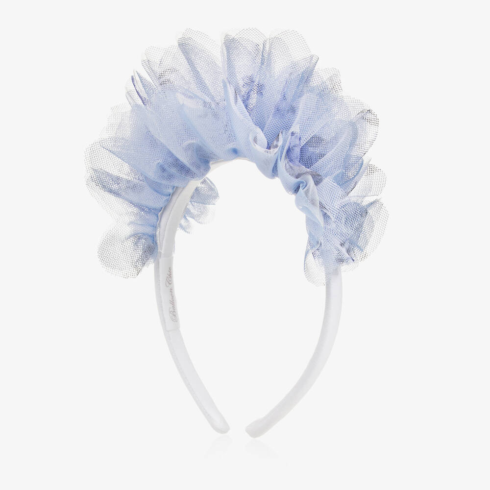 Balloon Chic-Girls Blue Floral Tulle Hairband | Childrensalon Outlet