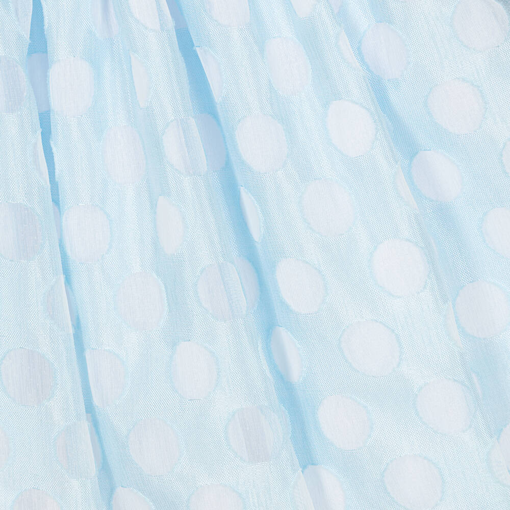 Balloon Chic-Girls Blue Jacquard Polka Dot Dress | Childrensalon Outlet