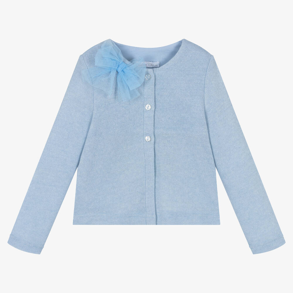 Balloon Chic - Blaue Baumwoll-Strickjacke | Childrensalon