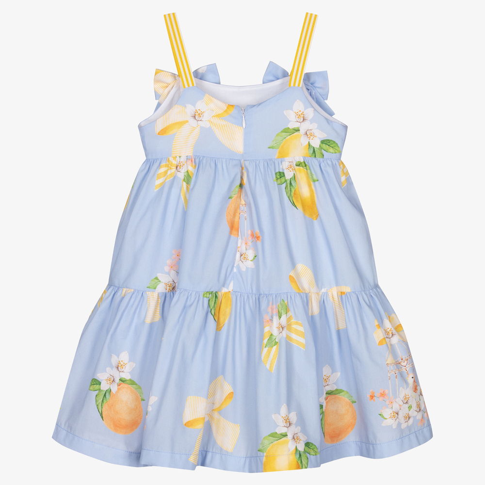 Balloon Chic-فستان قطن لون أزرق | Childrensalon Outlet