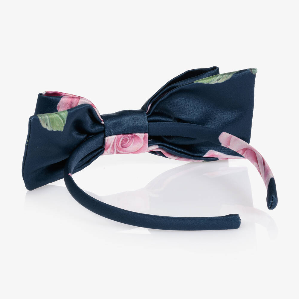 Balloon Chic-Girls Blue & Pink Bow Hairband | Childrensalon Outlet