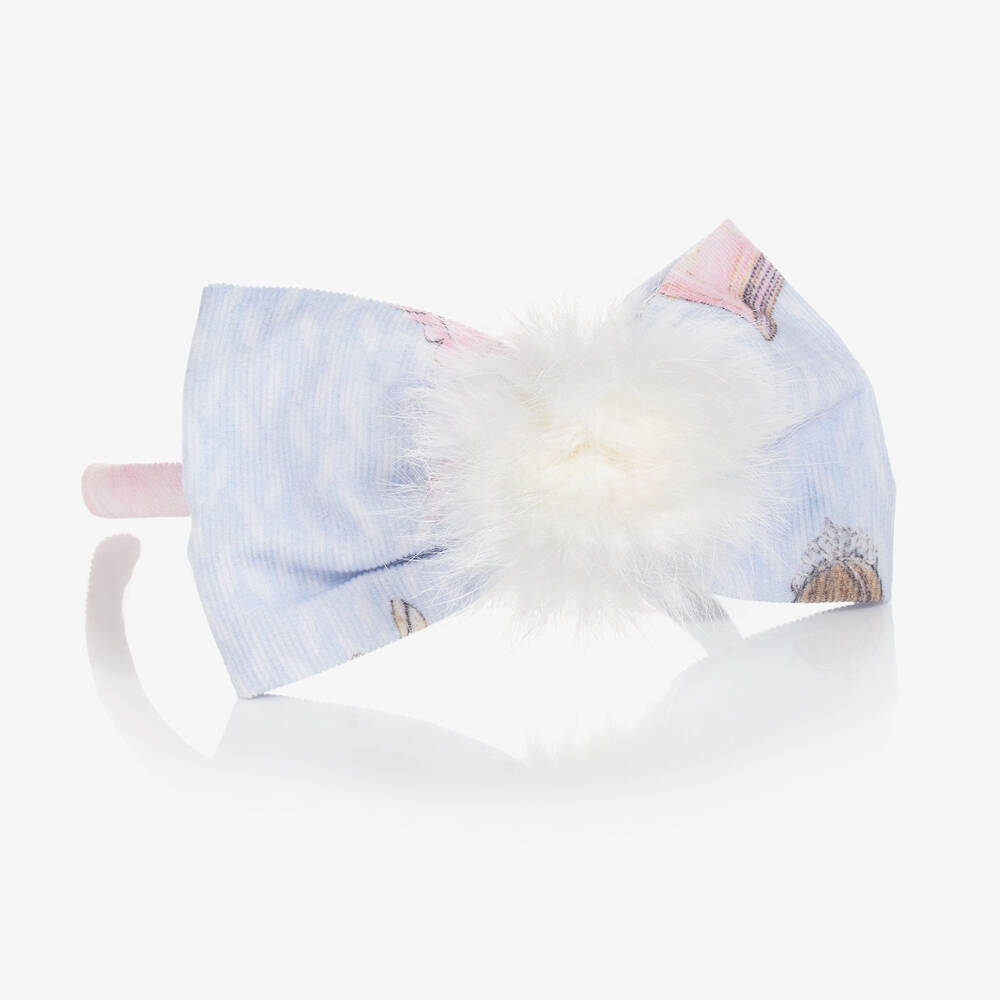 Balloon Chic-Girls Blue & Pink Princess Cotton Hairband | Childrensalon Outlet