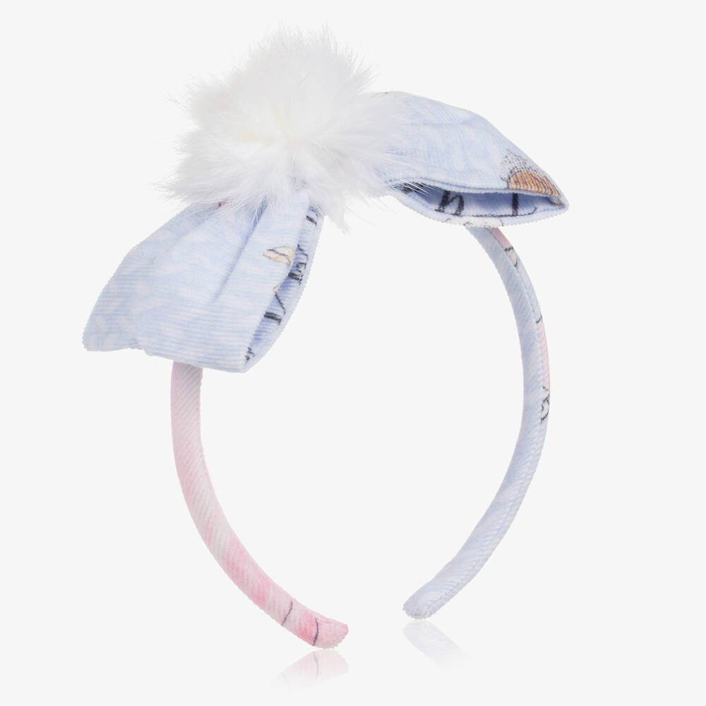 Balloon Chic - Girls Blue & Pink Princess Cotton Hairband | Childrensalon