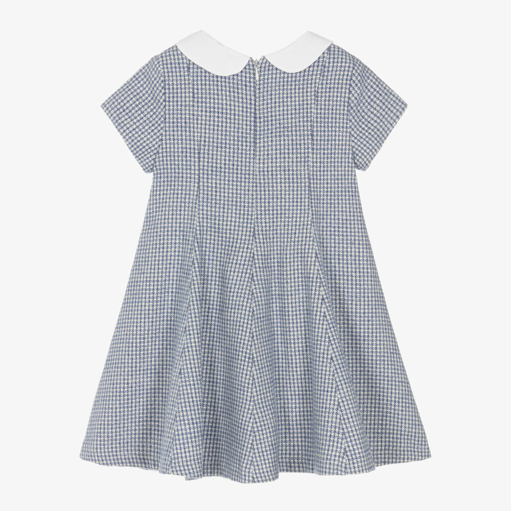Balloon Chic-Girls Blue Plaid Cotton Dress | Childrensalon Outlet