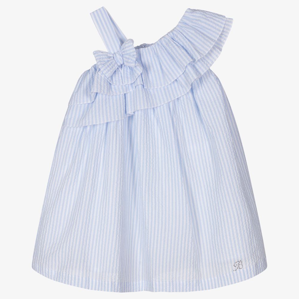 Balloon Chic - Girls Blue Striped Dress | Childrensalon