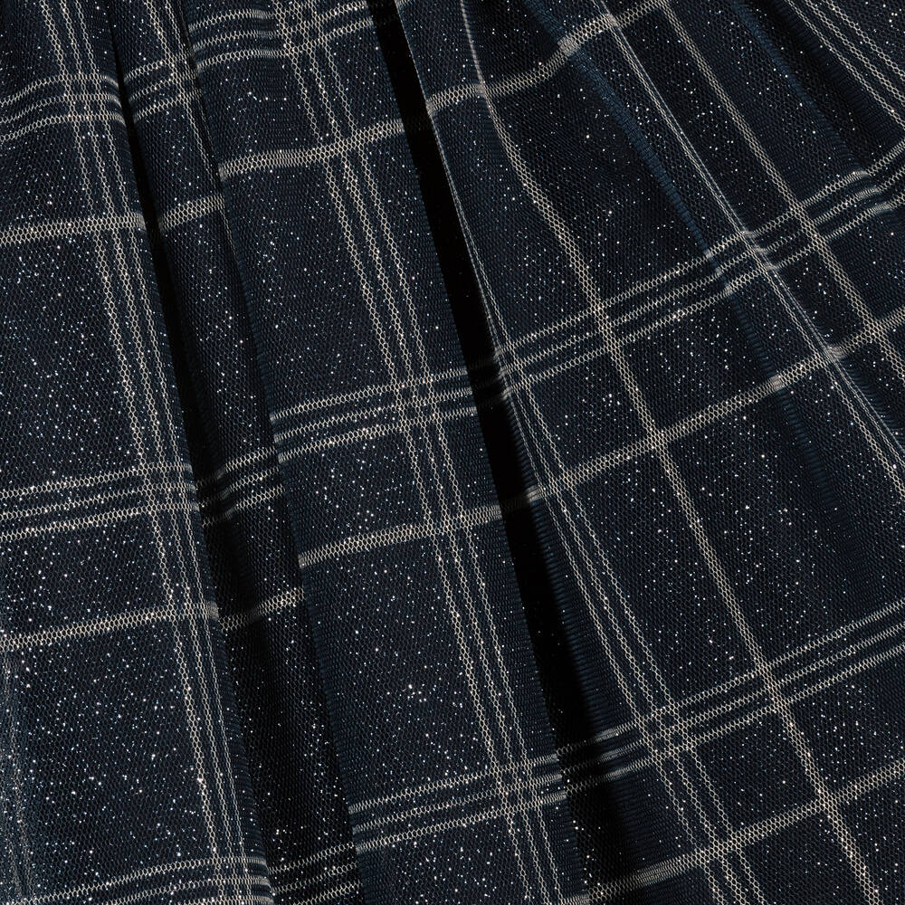 Balloon Chic-Girls Blue Tulle Check Skirt | Childrensalon Outlet