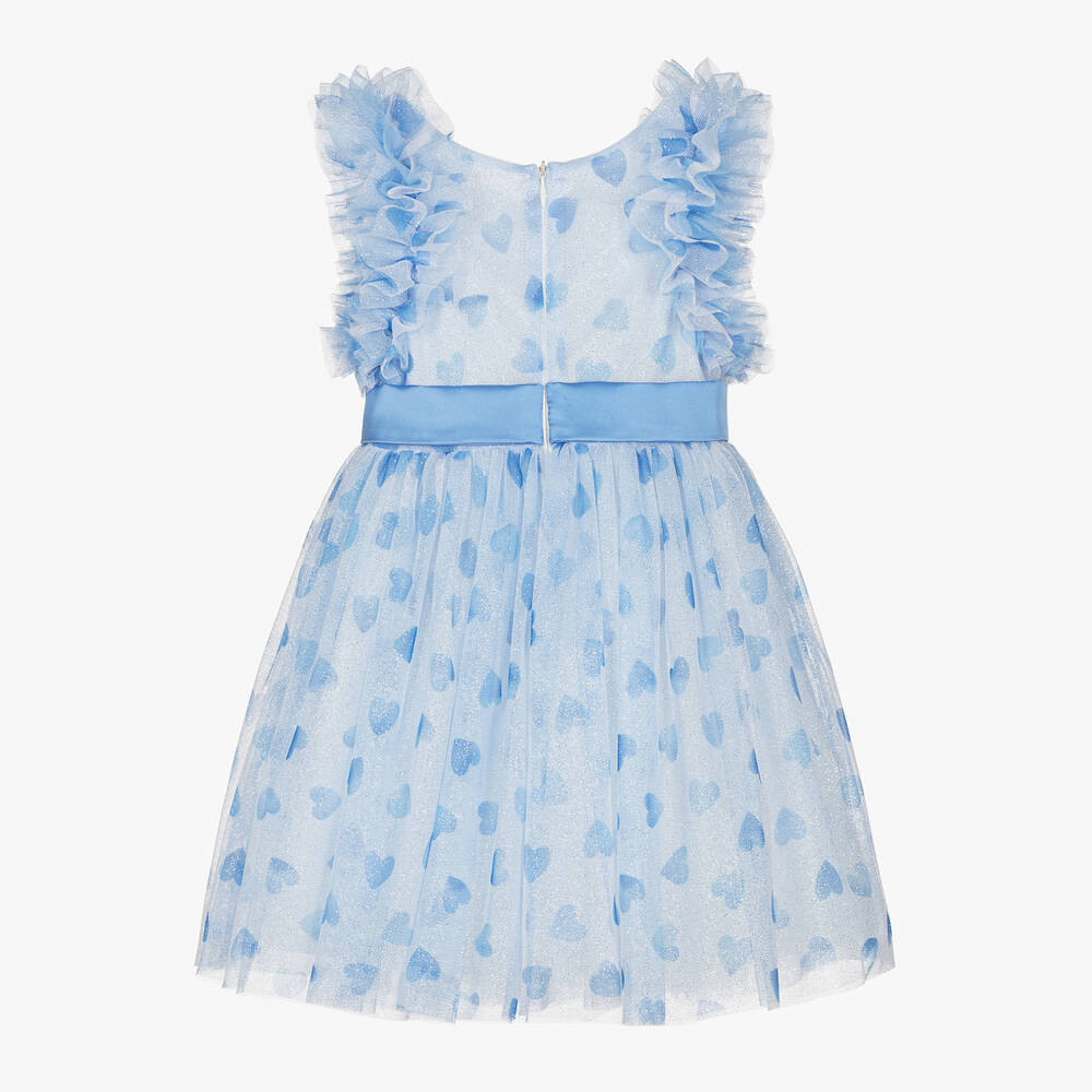 Balloon Chic-Girls Blue Tulle Heart Dress | Childrensalon Outlet