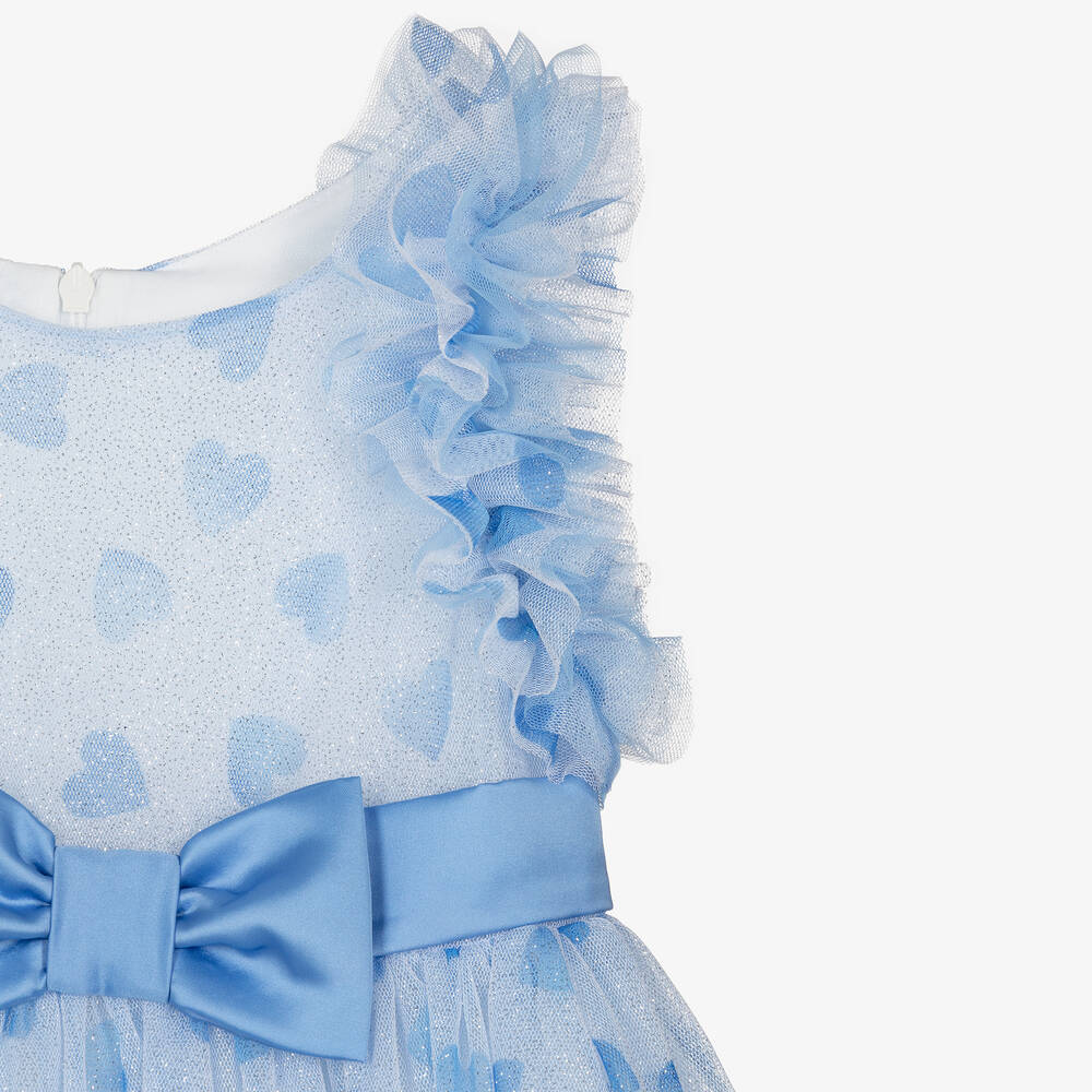 Balloon Chic-Girls Blue Tulle Heart Dress | Childrensalon Outlet